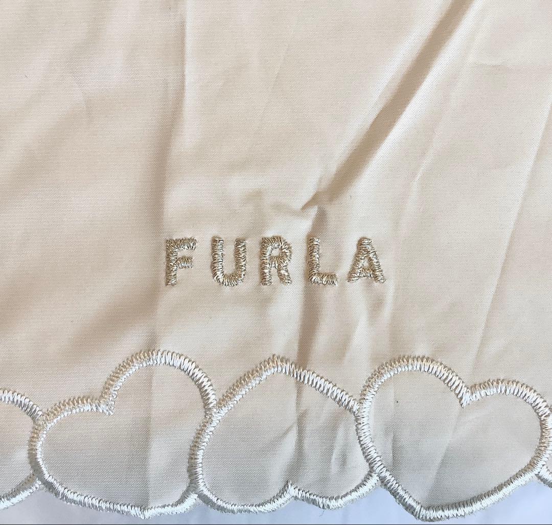 新品★フルラ★FURLAハート刺繍 晴雨兼用2段折りたたみ日傘雨傘★ベージュ