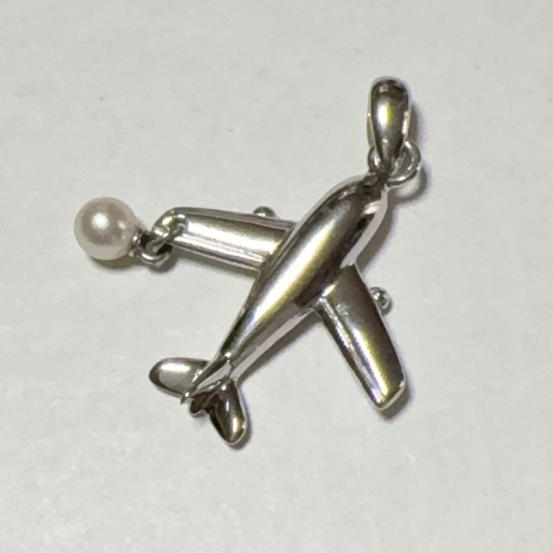 MIKIMOTO ミキモト パール ペンダントトップ　飛行機 JAL シルバー製