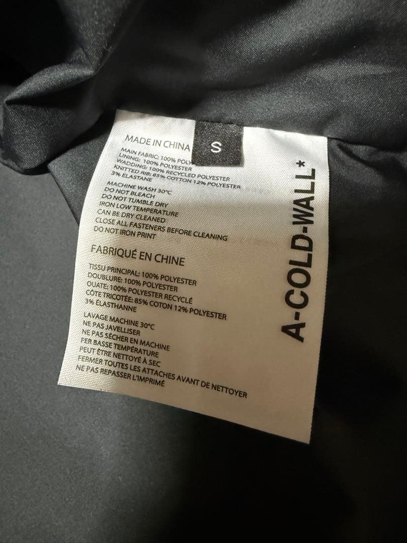 A-COLD-WALL* アコールドウォール パデッド タクティカルベスト S