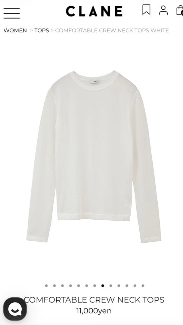 【CLANE】COMFORTABLE CREW NECK TOPS 1WHITE