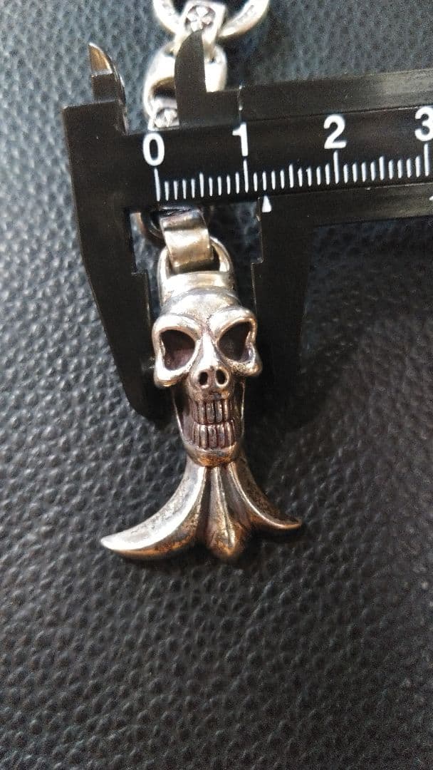 SILVER925 ビルウォールレザー　タイプスカルウォレットハンガー　44g