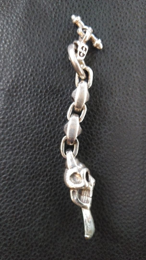 SILVER925 ビルウォールレザー　タイプスカルウォレットハンガー　44g