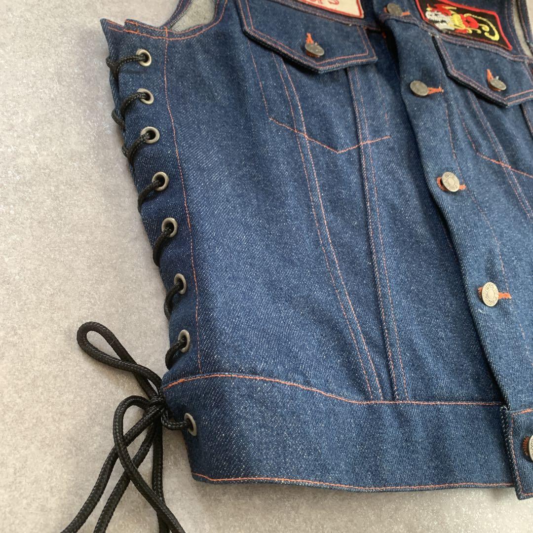 バイク乗り　BARNSTORM MC TROOPS デニムベスト　東本昌平