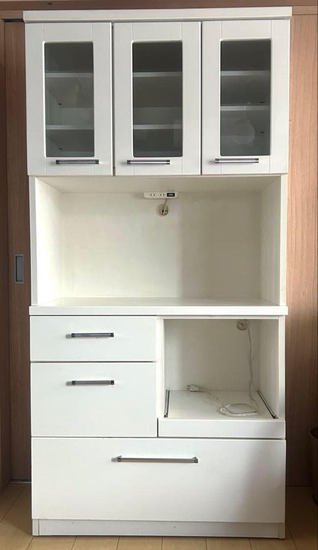 ニトリ 食器棚 キッチンボード ホワイト 幅88cm