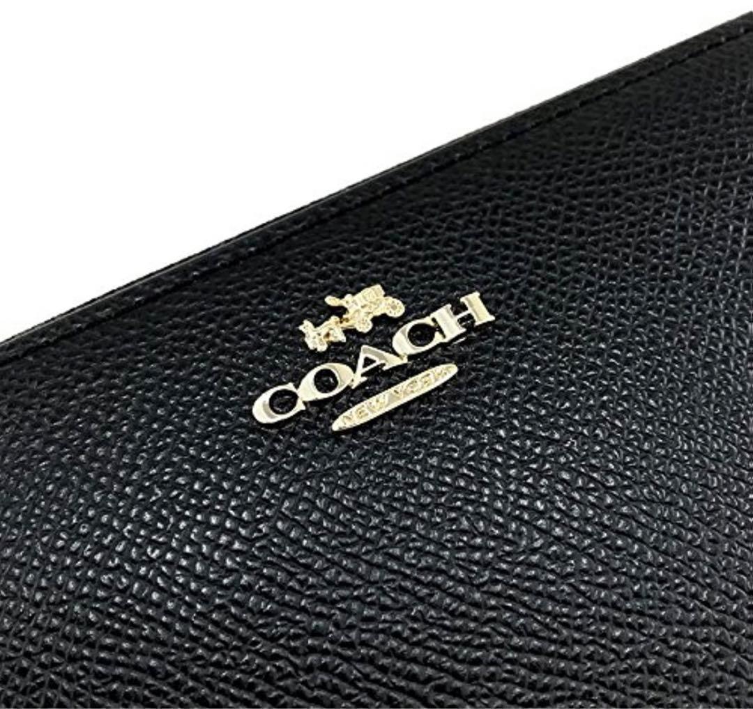 新品✨ COACH 長財布 ブラック×シルバー 本革 大容量 メンズ レディース