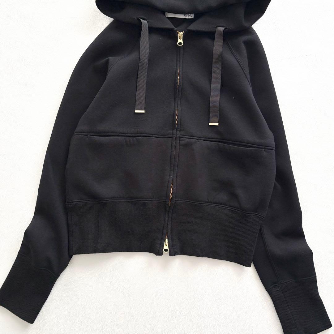 02450 JENNE 日本製美ラインパーカー（UVカット）　ブラック