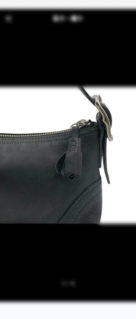 【極美品】COACHコーチ　ハンドバッグ　ポーチ　ブラック　レザー　　8A64