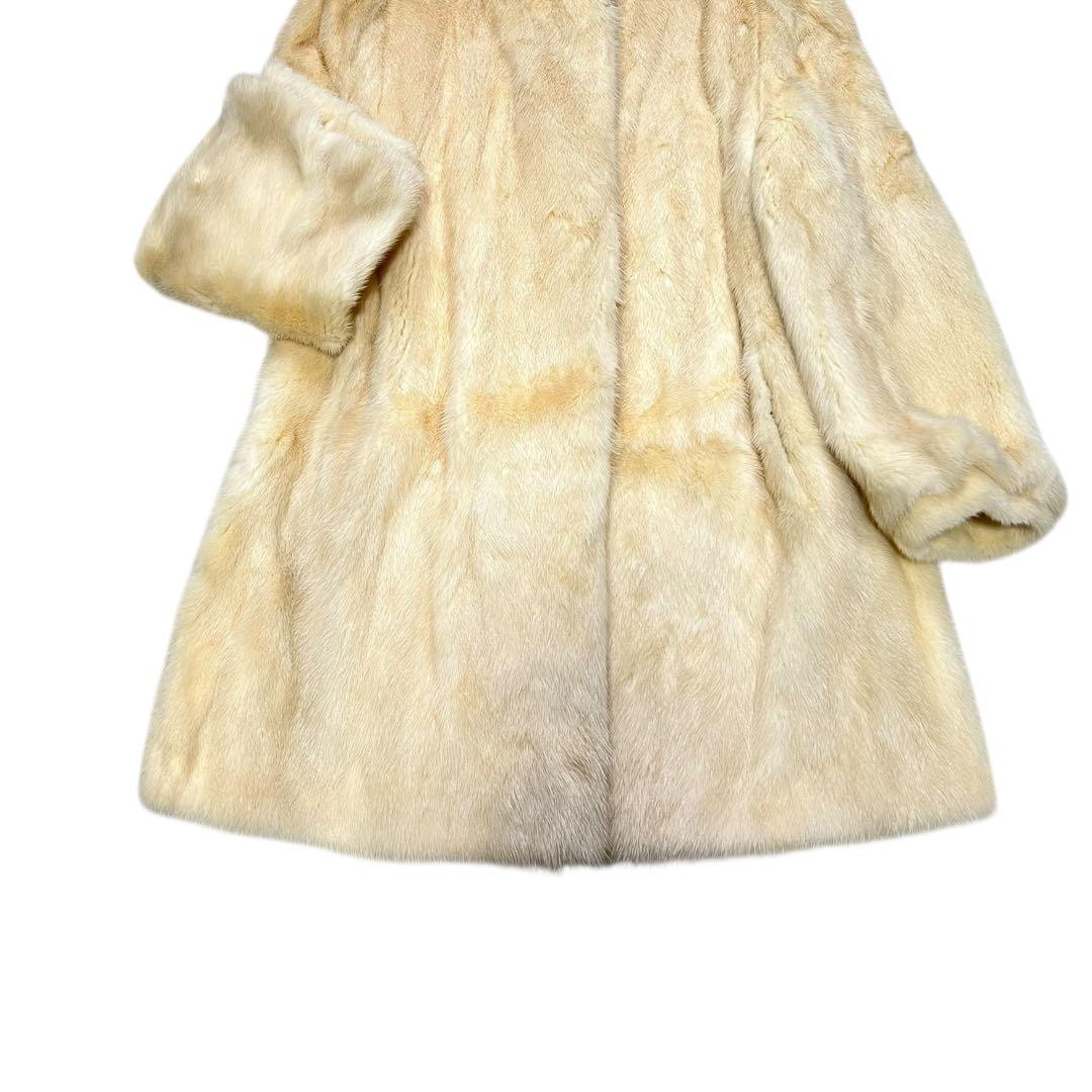 着丈80cm パールミンク リアルファーコート サガミンク 毛皮 11号