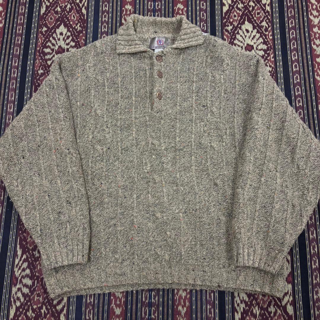 90s THE TERRITORY AHEAD モヘアニットポロ ヘンリーネック