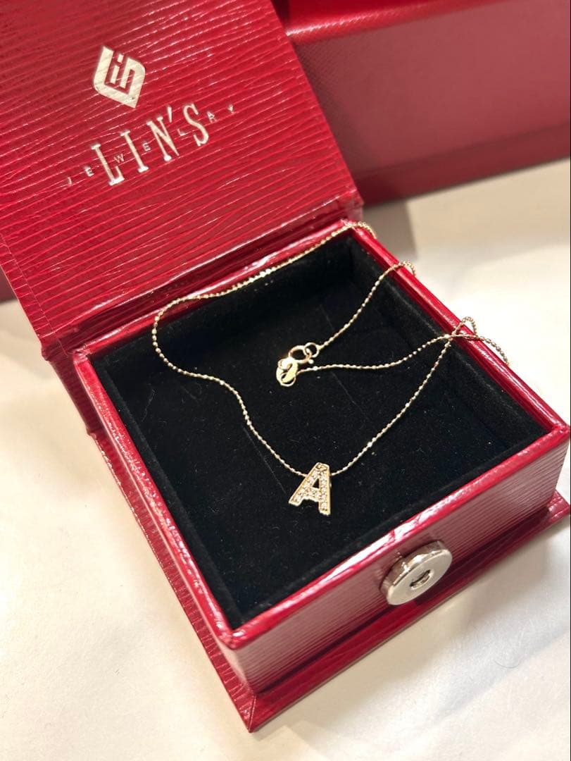 LIN'S ピンクゴールド 14金 ダイヤモンド ネックレス