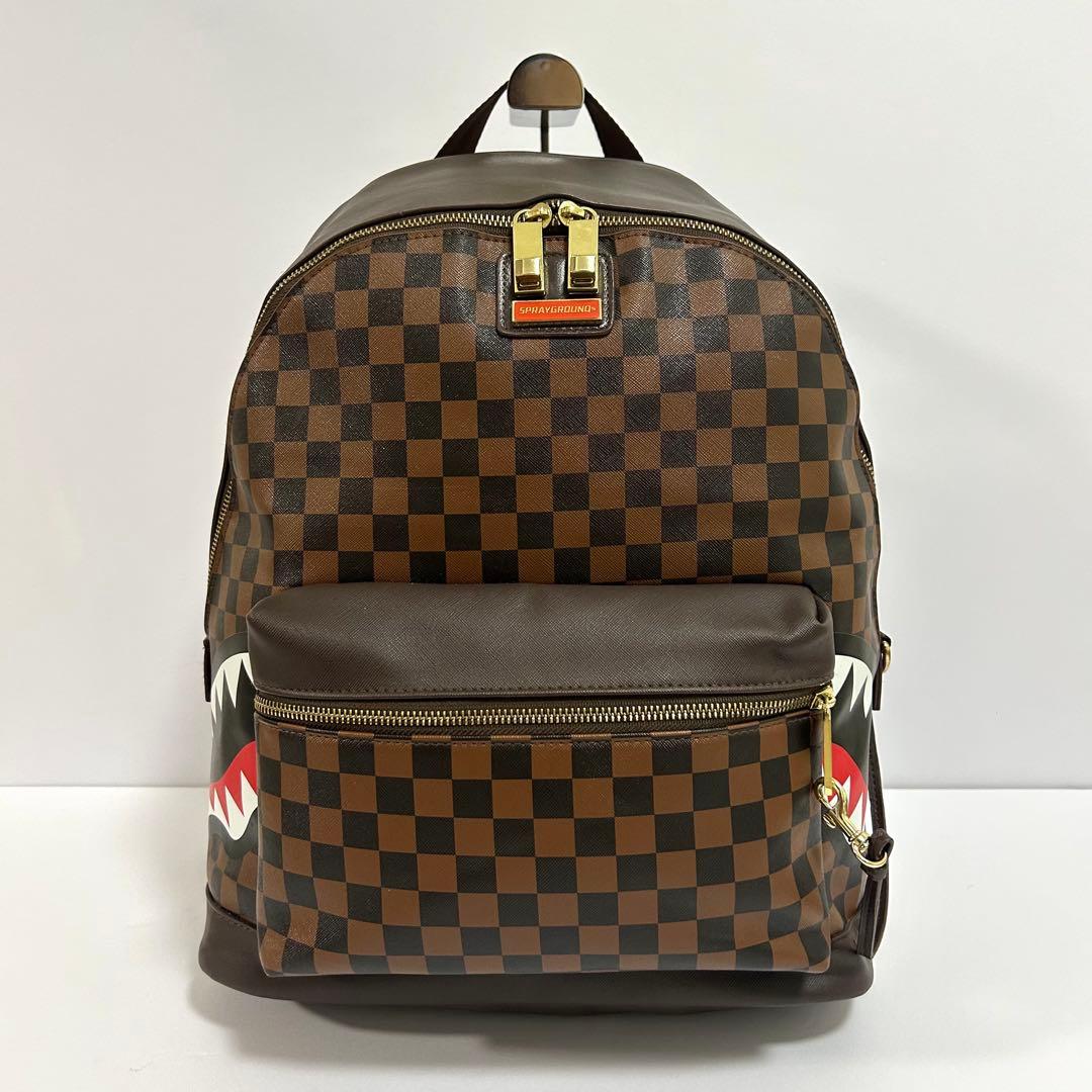 あ*な様 美品 SPRAYGROUND バックパック シャーク チェック柄 ブラ