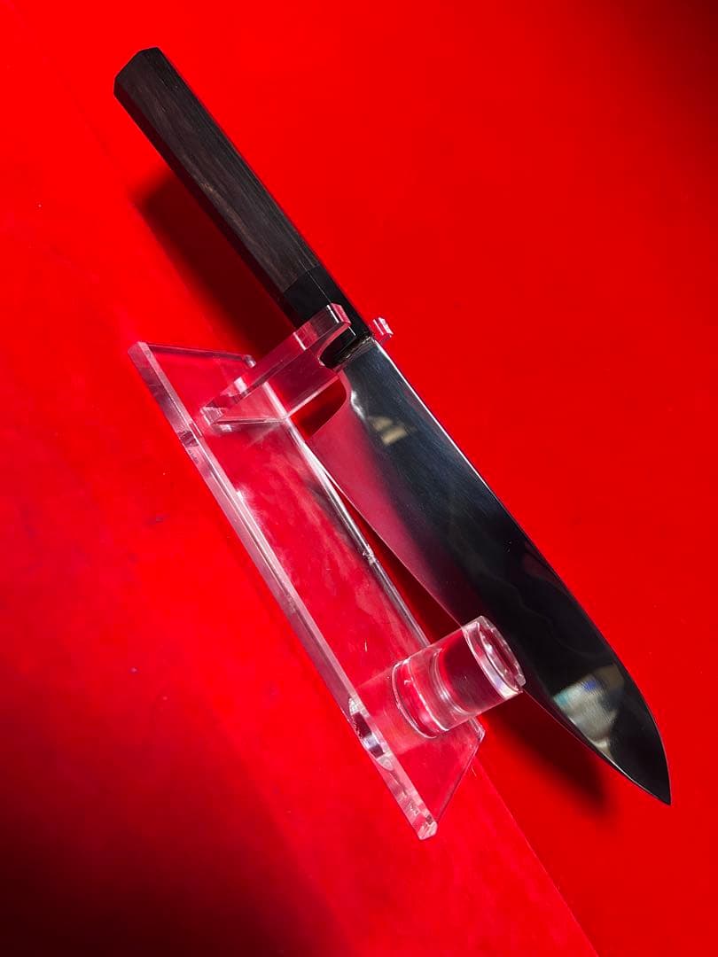 01592 包丁　和牛刀　本焼　スウェーデン鋼刃紋綺麗　鏡面仕上げ　箱付　未使用