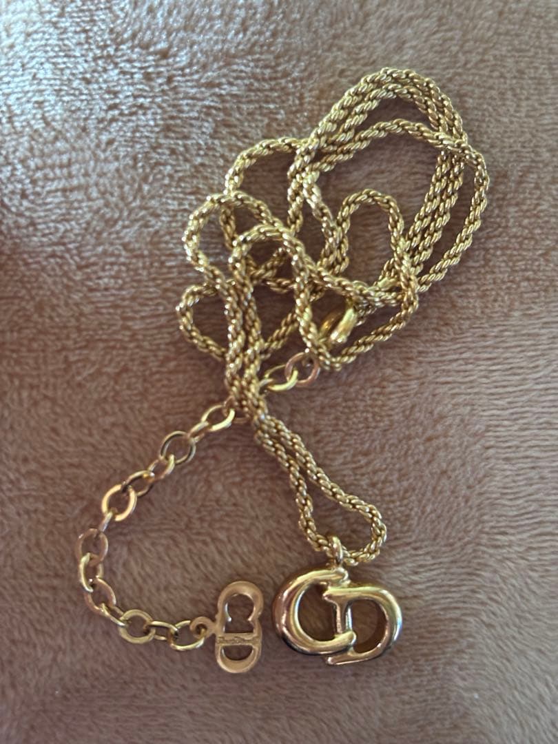 Christian Diorゴールド ダブルチェーン ネックレス