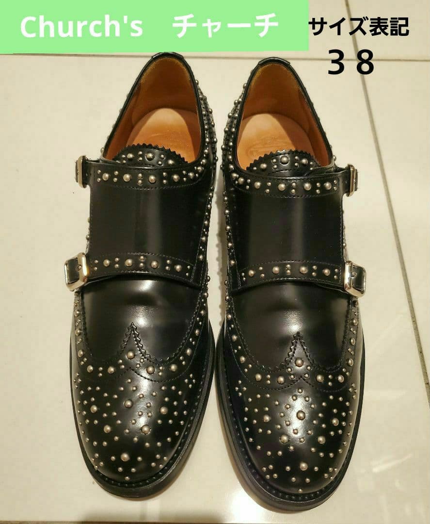 Church'sチャーチ　LANA MET スタッズ　ダブルモンク 38