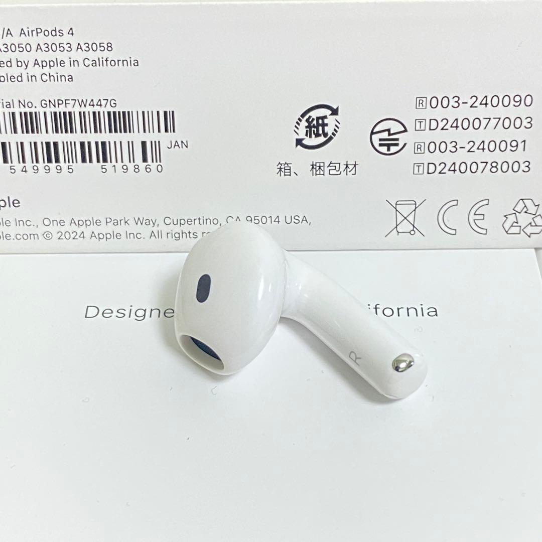 ［正規品］AirPods 4 第四世代 R アイポーズ　R ANC 右耳
