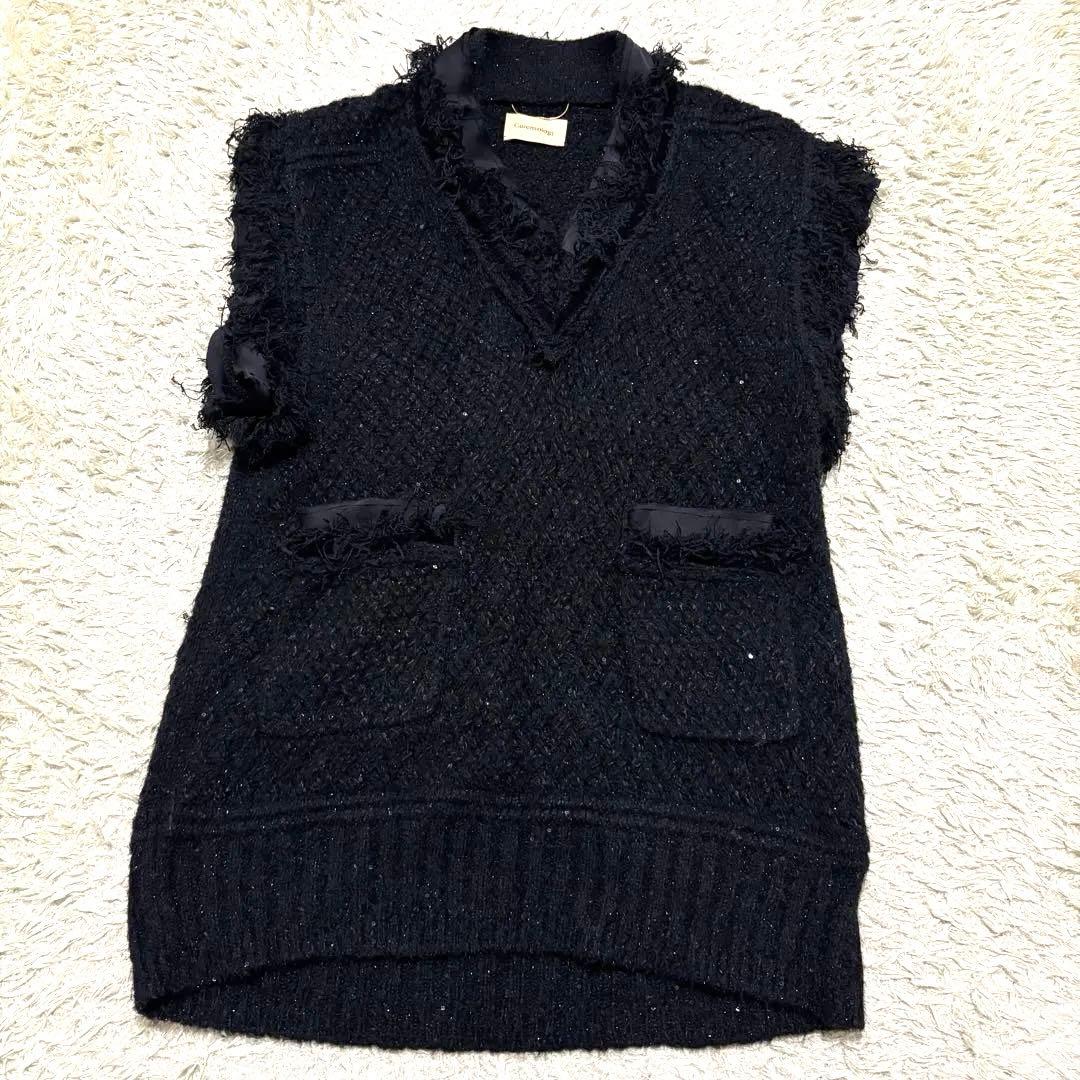 極美品　23AW Curensology エトワールニットツイードベスト