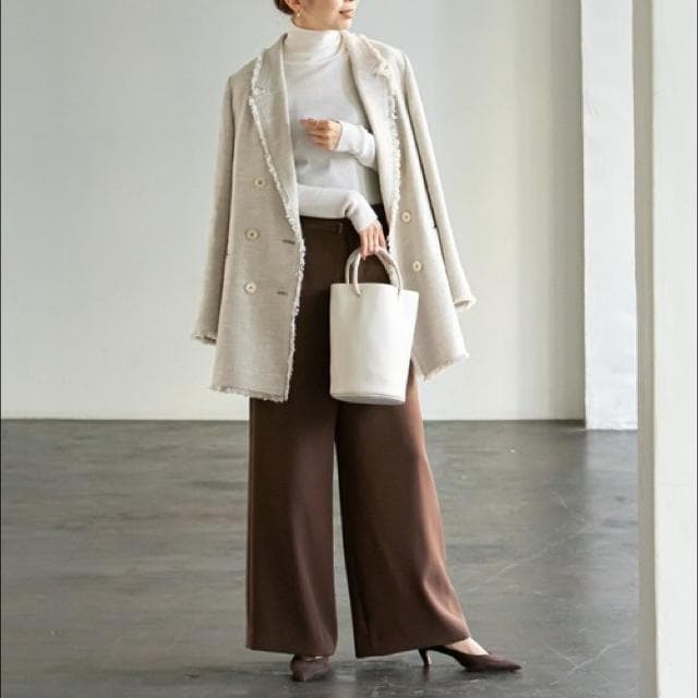 新品 ノーブル Noble スラブツイードダブルテーラードジャケット ３８