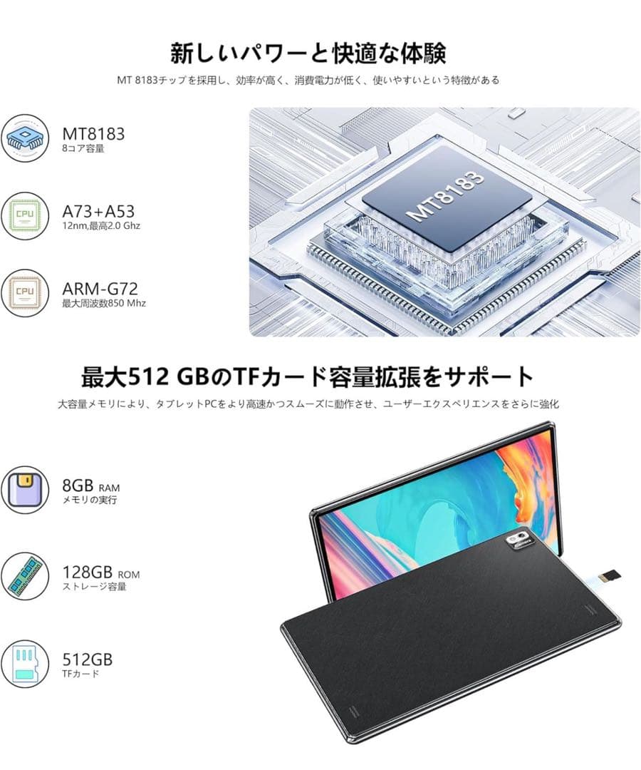 Android 12 タブレット 10.1インチ WiFiモデル