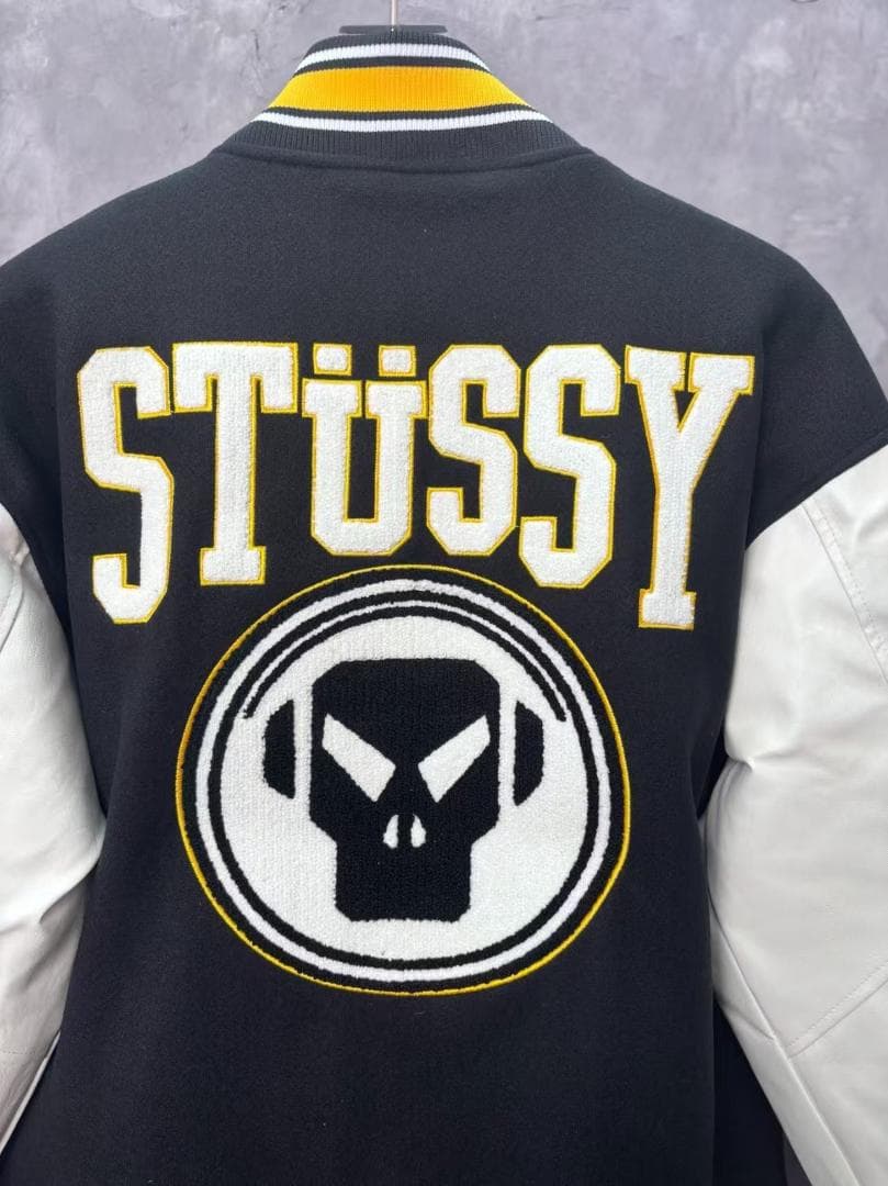 STÜSSY スタジャン ブラック/ホワイト Lサイズ