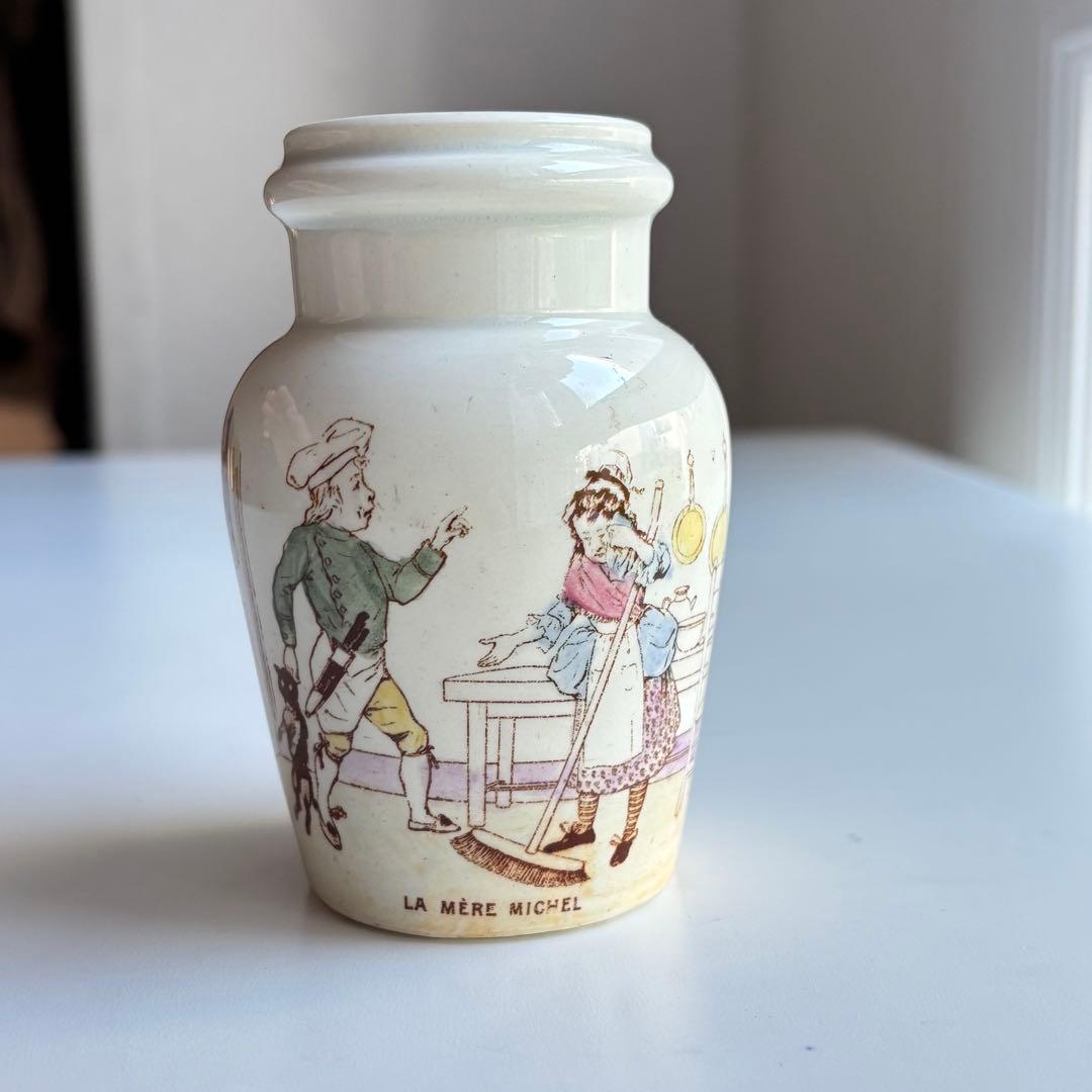 【希少】フランスアンティーク リュネヴィル マスタードポット ミッシェルおばさん