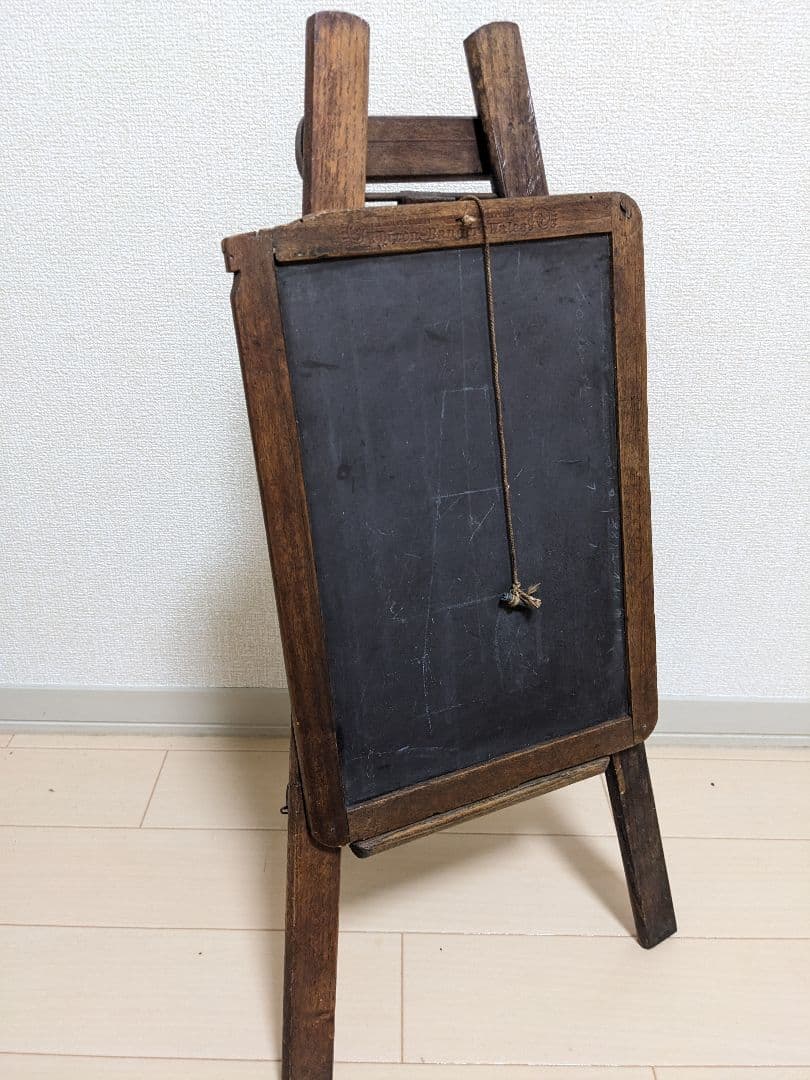 イギリスアンティーク　ショップボード　スレート黒板　木製イーゼル