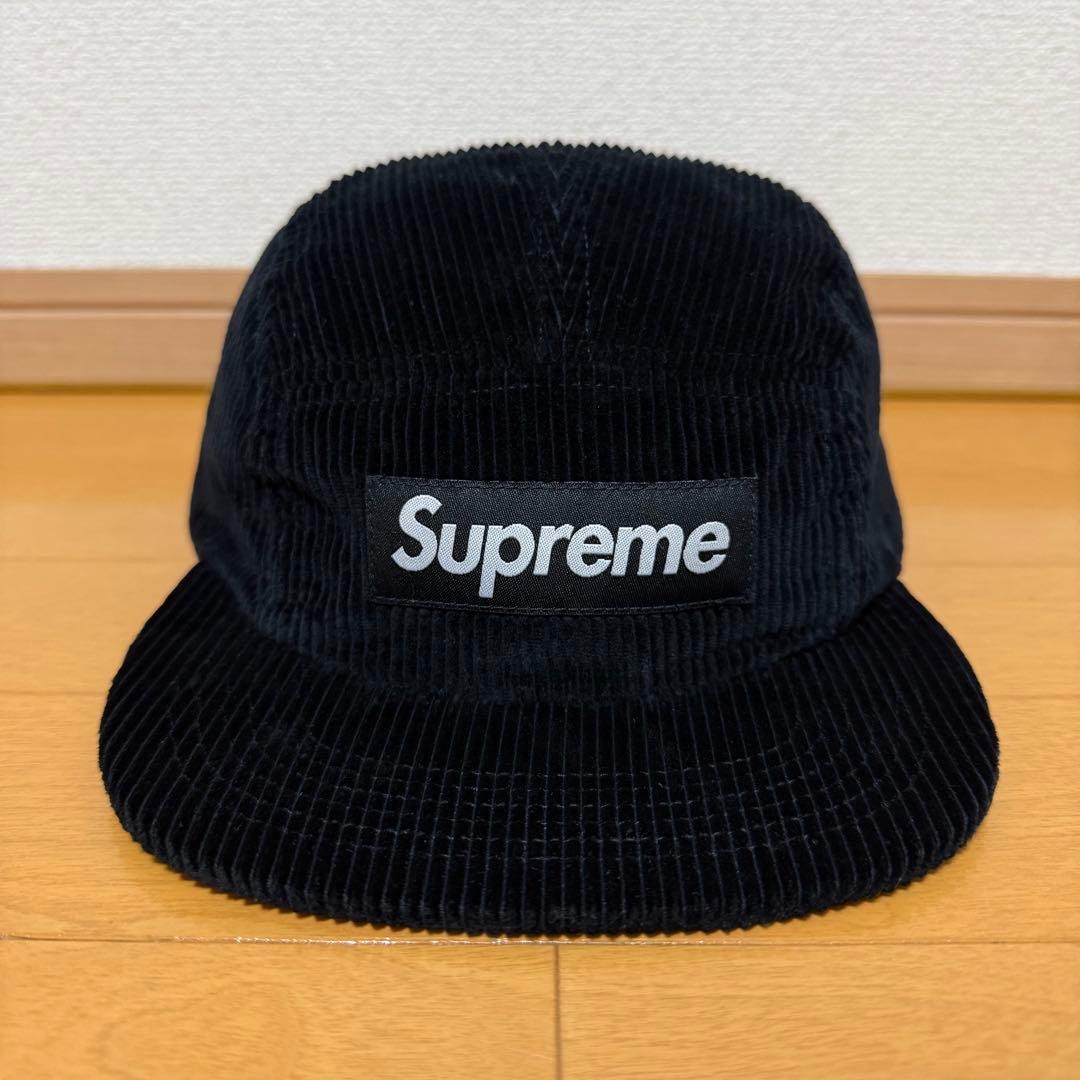 未使用 Supreme Corduroy Camp Cap ブラック 18ss