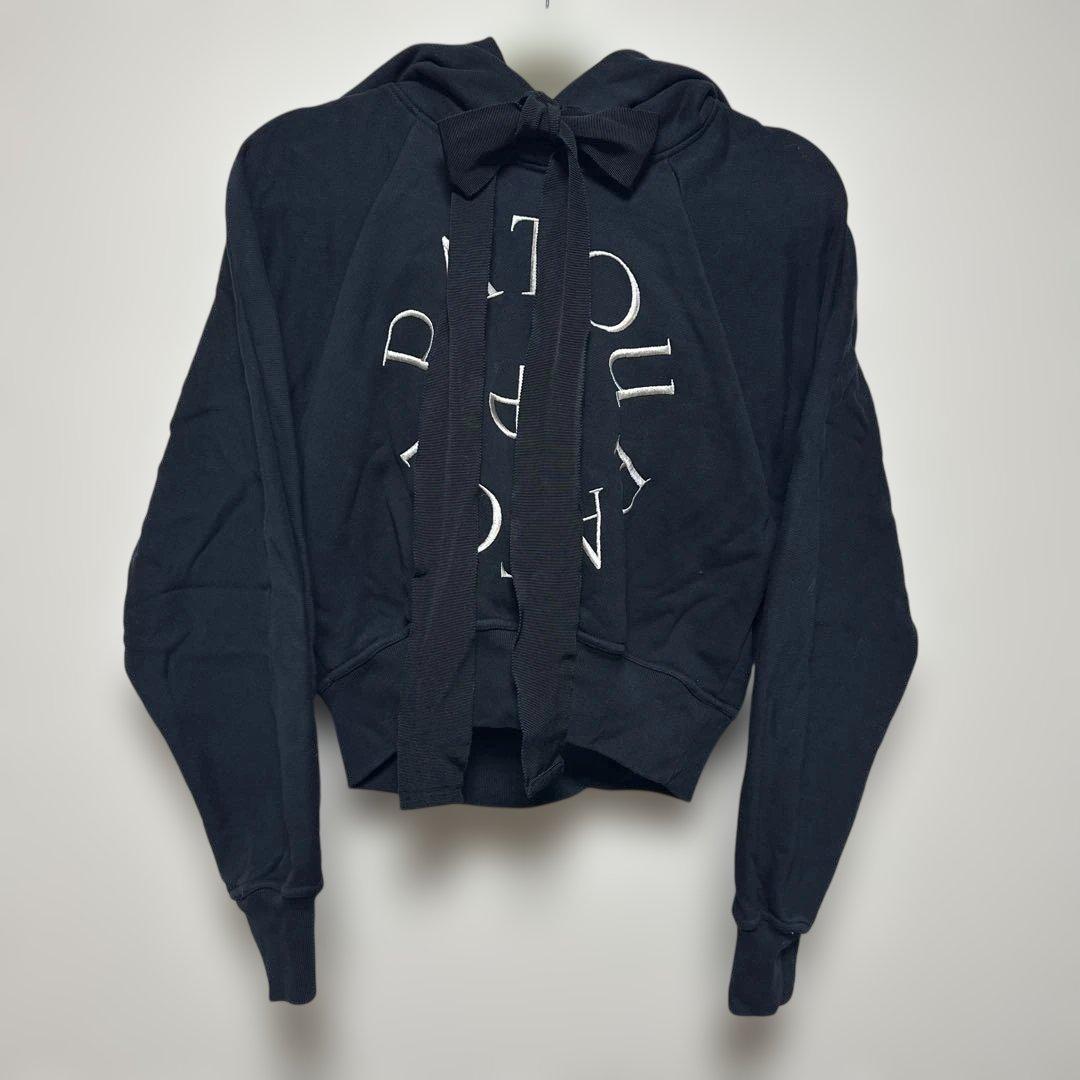 PATOU フード付きクロップドパーカー ブラック