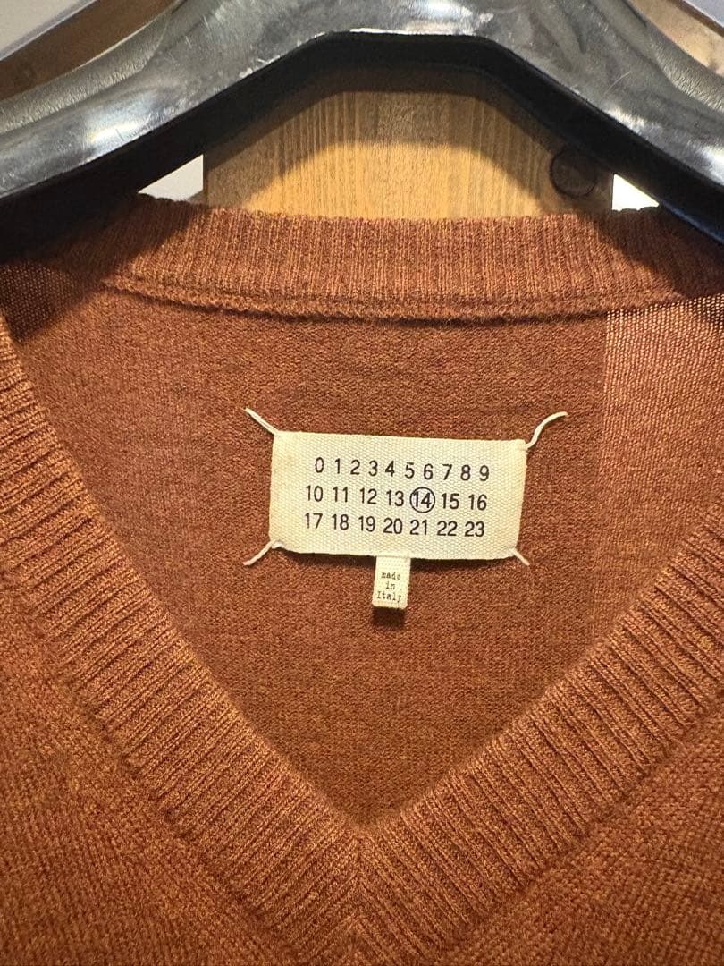 maison margiela セーター　ブラウン　エルボーパッチ