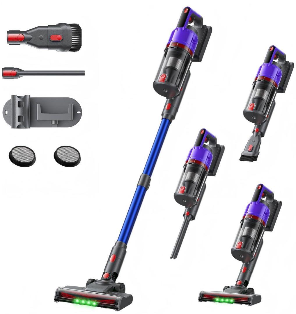 掃除機 コードレス 75kPa強力吸引 自立式 軽量 スティッククリーナー