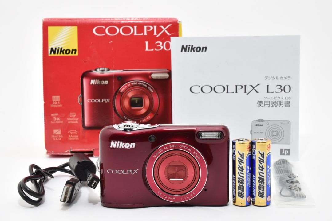 【美品】Nikon COOLPIX L30 レッド　動作確認済