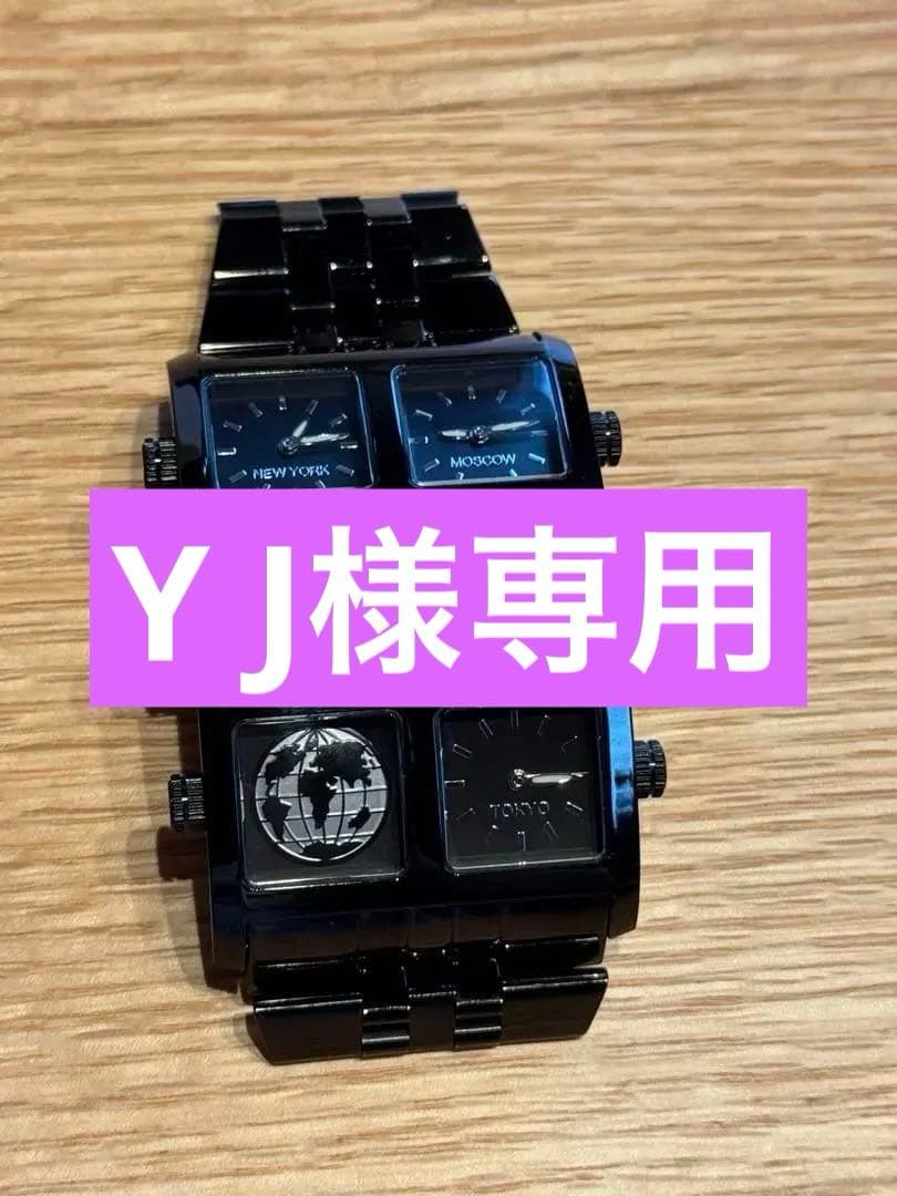 IceLink AVALANCHE腕時計 黒　4タイムゾーン　 おまけのベルト付