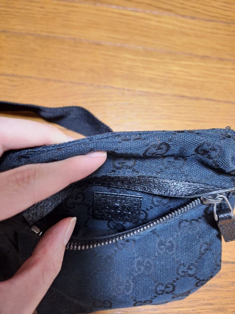 GUCCI グッチ ウエストバッグ ボディバッグ GG キャンバス ブラック