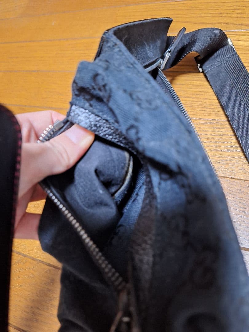 GUCCI グッチ ウエストバッグ ボディバッグ GG キャンバス ブラック