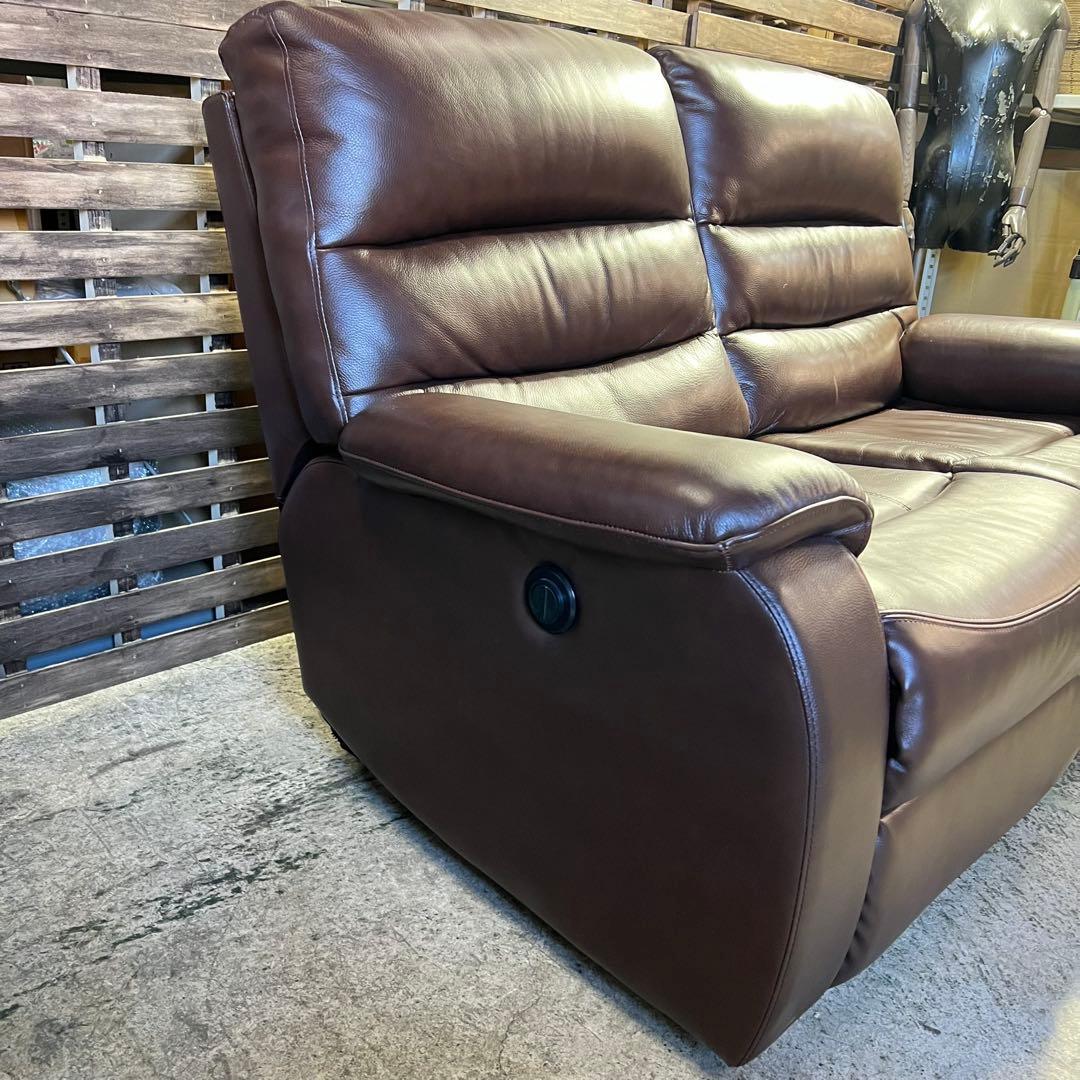 G223⭐︎ 電動リクライニングソファ　ニトリ　2人掛け　ブラウン