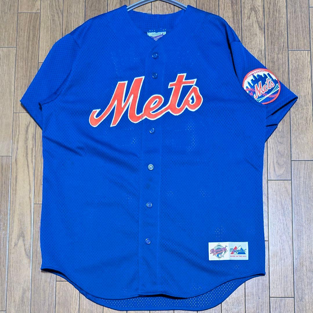べアプ　90s USA製 マジェスティック　メッツ 吉井理人ユニフォームＭ