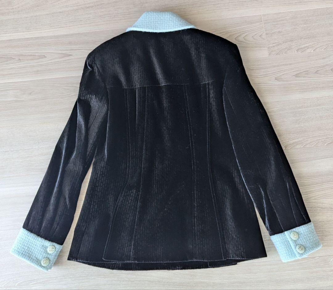 シャネル　22プレaw ジャケット　黒系　38
