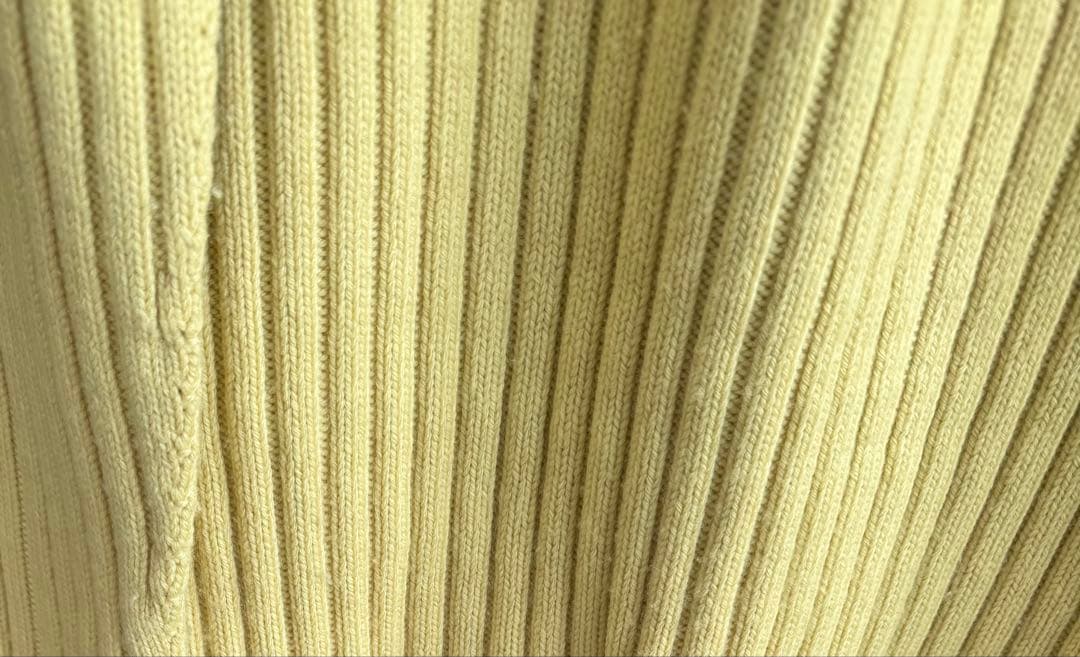 HERMES リブ編みハーフジップニット L