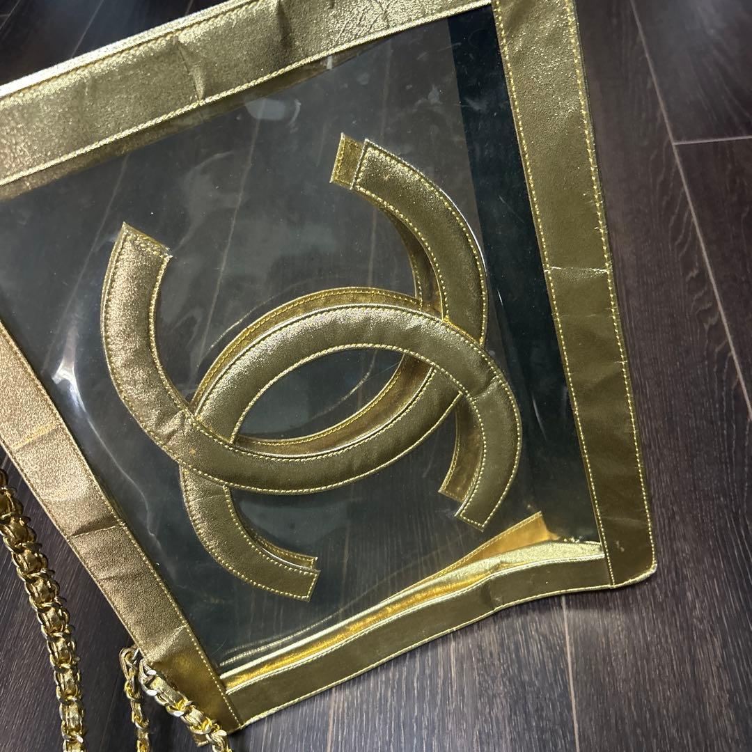 CHANEL GOLD CCロゴ クリアバッグ
