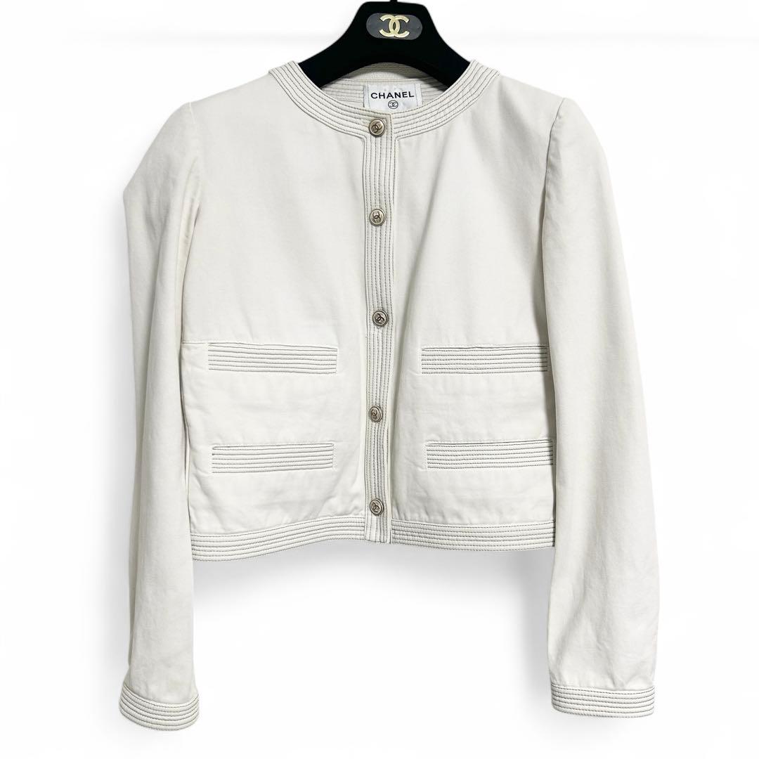 【希少❤︎美品】CHANEL ココボタン　パンツ　セットアップ　白 38