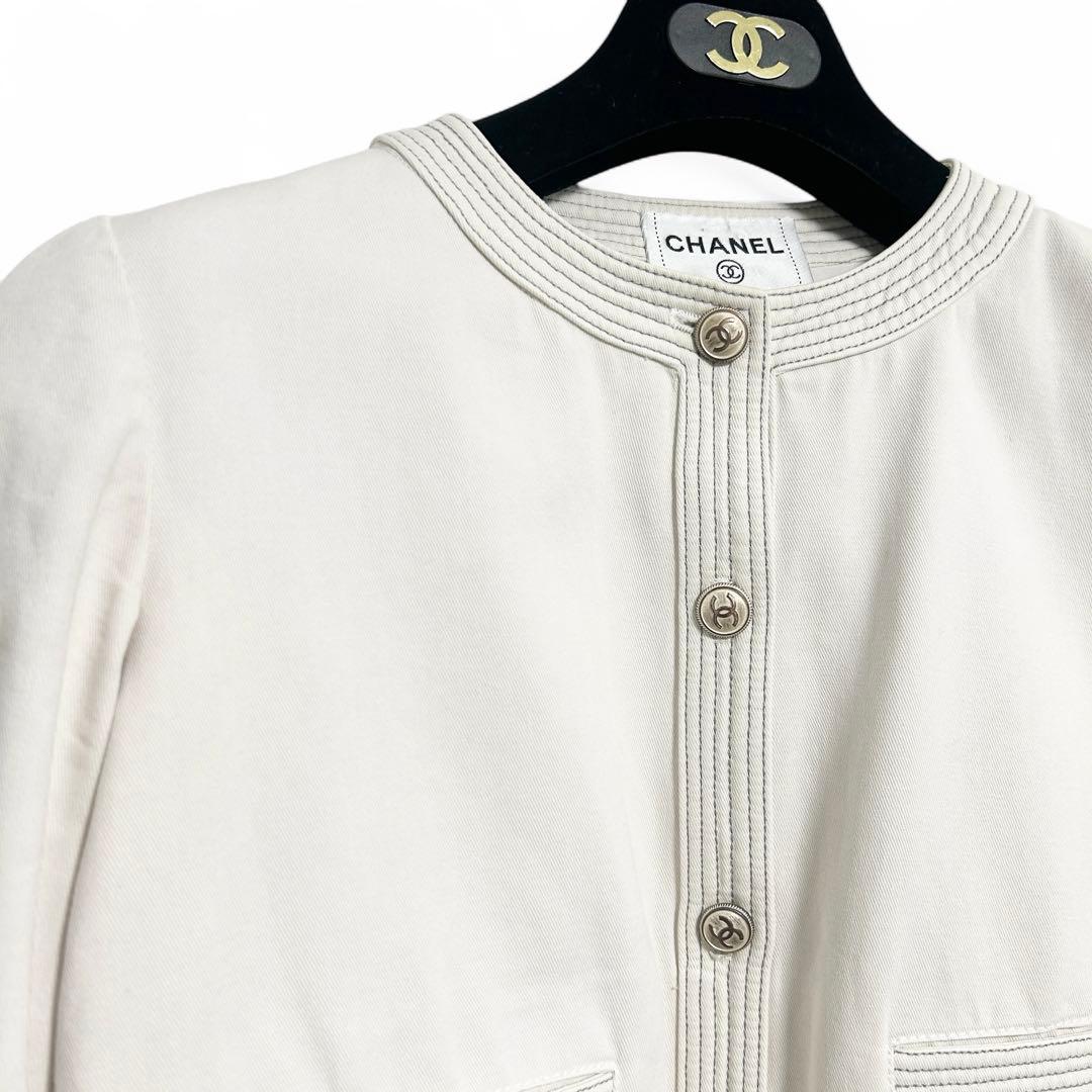【希少❤︎美品】CHANEL ココボタン　パンツ　セットアップ　白 38