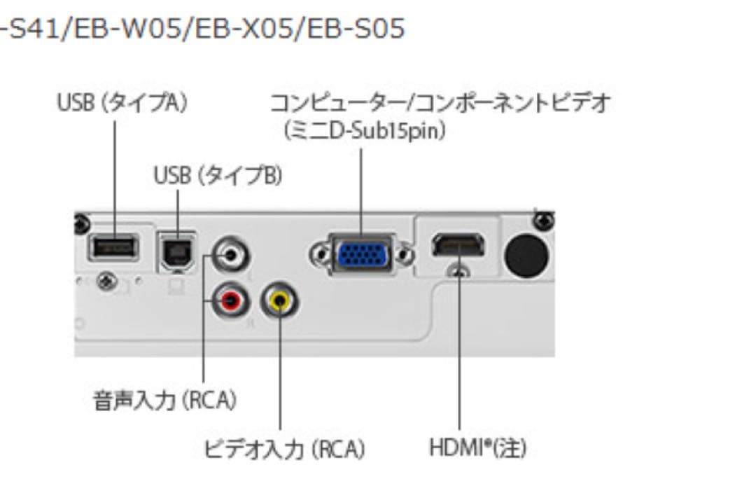 【動作確認済】EPSON EB-S05 プロジェクター