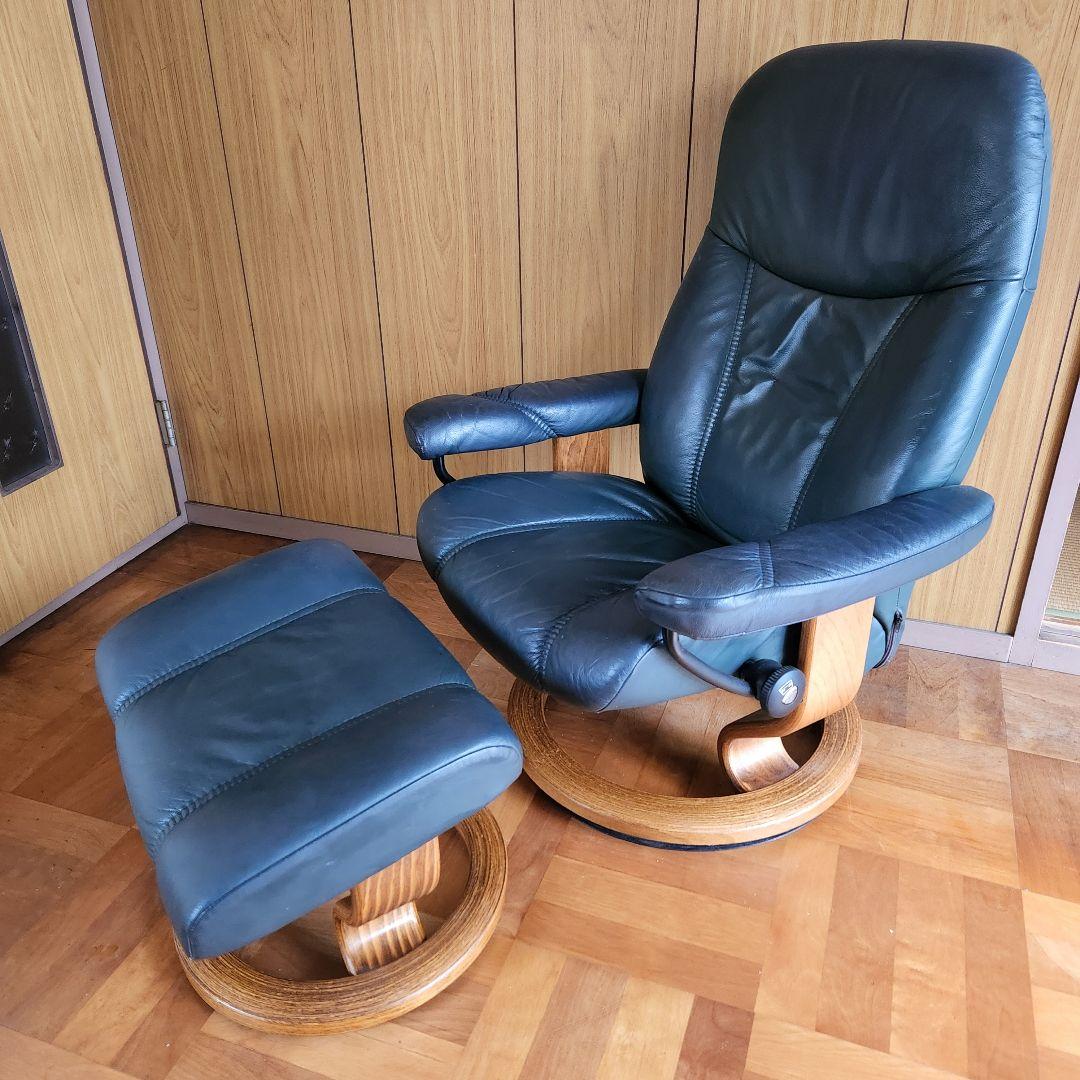 注:セット販売　EKORNES エコーネス ストレスレスチェア オットマン付