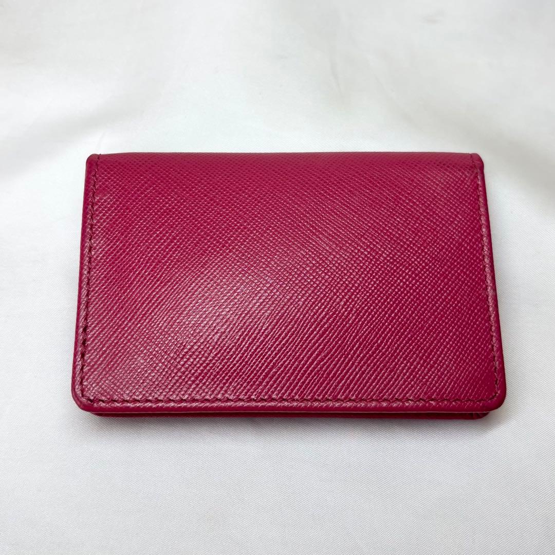 【美品】　PRADA プラダ　サフィアーノレザー　カードケース　名刺入れ　ピンク