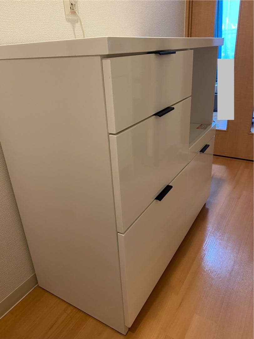 ニトリ 食器棚　ロータイプ　ホワイト