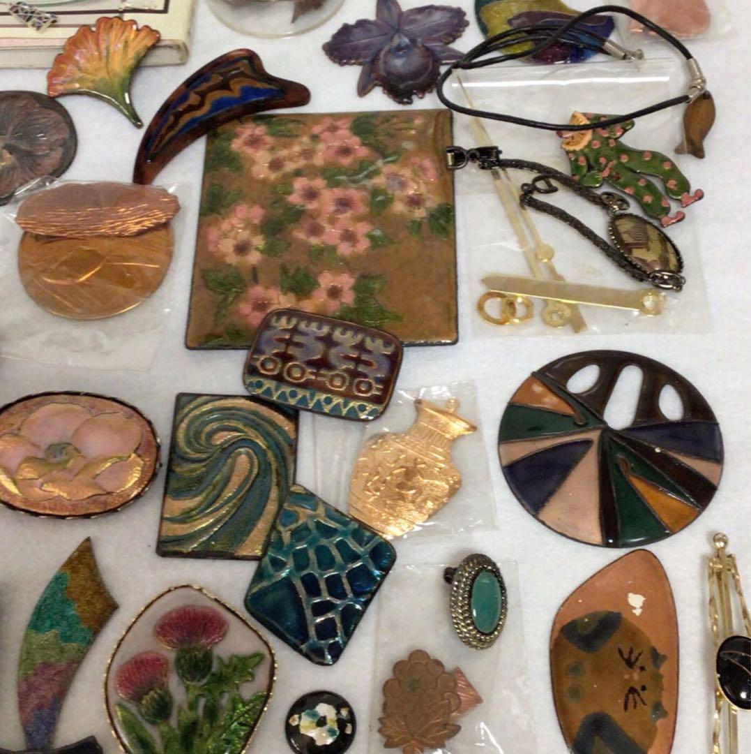 七宝焼き　アクセサリー　バッジ　ネックレス　ハンドメイド