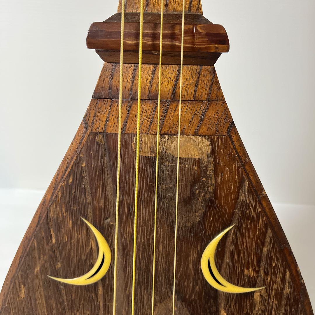 筑前琵琶 五弦 レトロ 弦楽器 ヴィンテージ 時代物 古美術