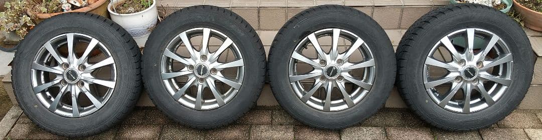 ■スタッドレス155/70R13ダイハツ★アルミ付４本●