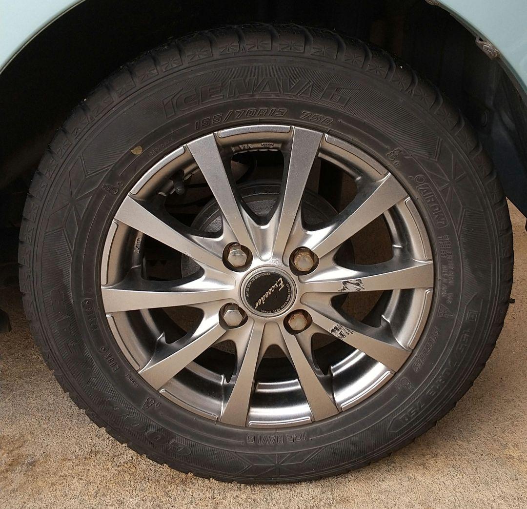 ■スタッドレス155/70R13ダイハツ★アルミ付４本●