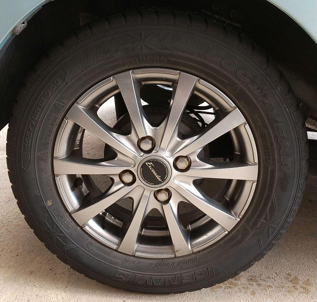 ■スタッドレス155/70R13ダイハツ★アルミ付４本●