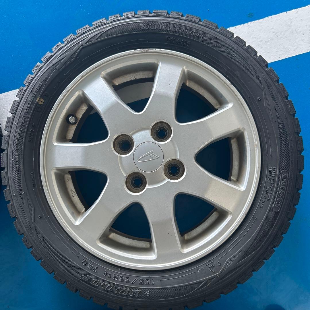 ダイハツ純正アルミホイール１４インチスタッドレスタイヤ４本セット送料込